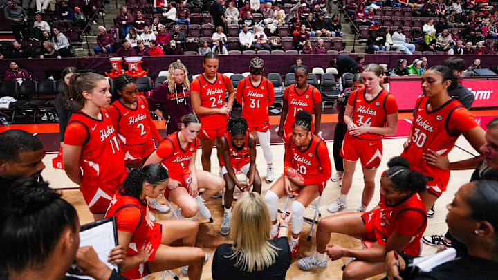 Megan Duffy gives the gameplan to her squad during a timeout.