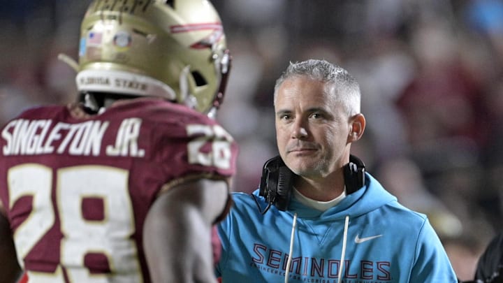Nov 1, 2025; Tallahassee, Florida, USA; Florida State Seminoles head coach Mike Norvell celebrates a touchdown during the fourth quarter against the Wake Forest Demon Deacons at Doak S. Campbell Stadium. Mandatory Credit: Melina Myers-Imagn Images Nov 1, 2025; Tallahassee, Florida, USA; Florida State Seminoles head coach Mike Norvell celebrates a touchdown during the fourth quarter against the Wake Forest Demon Deacons at Doak S. Campbell Stadium. Mandatory Credit: Melina Myers-Imagn Images