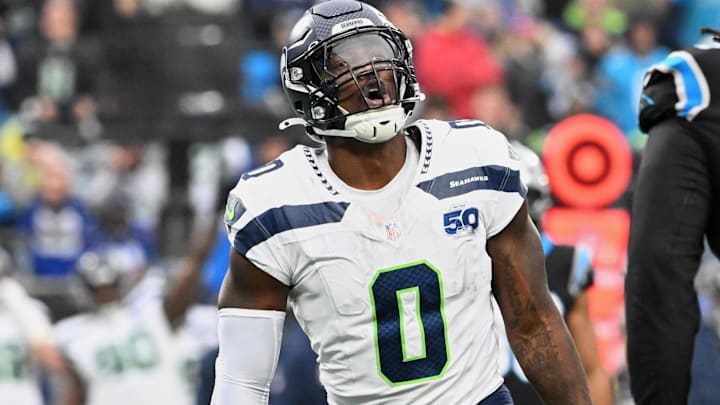 Seattle Seahawks defensive end DeMarcus Lawrence reacts against the Carolina Panthers.