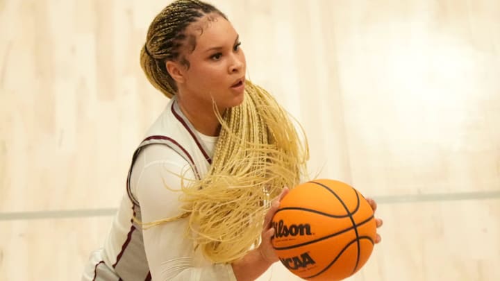 Bearden's Natalya Hodge (2) with the shot attempt during a TSSAA regional semifinal basketball game against Hardin Valley on Monday, March 3, 2025, in Oak Ridge, Tenn.