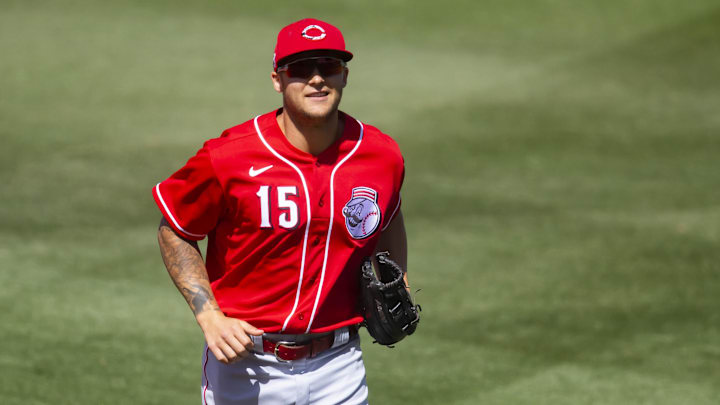 Cincinnati Reds outfielder Nick Senzel against the Chicago Cubs.