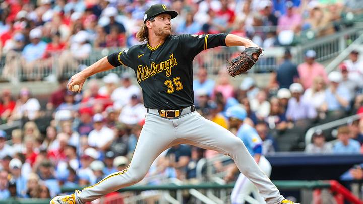 Jun 6, 2026; Cumberland, Georgia, USA; Pittsburgh Pirates pitcher Braxton Ashcraft (35) pitches the ball against the Atlanta Braves during the first inning at Truist Park. Mandatory Credit: Jordan Godfree-Imagn Images Jun 6, 2026; Cumberland, Georgia, USA; Pittsburgh Pirates pitcher Braxton Ashcraft (35) pitches the ball against the Atlanta Braves during the first inning at Truist Park. Mandatory Credit: Jordan Godfree-Imagn Images