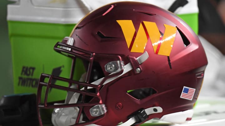 Nov 14, 2024; Philadelphia, Pennsylvania, USA; Washington Commanders helmet sits on the sidelines against the Philadelphia Eagles at Lincoln Financial Field. Mandatory Credit: Eric Hartline-Imagn Images Nov 14, 2024; Philadelphia, Pennsylvania, USA; Washington Commanders helmet sits on the sidelines against the Philadelphia Eagles at Lincoln Financial Field. Mandatory Credit: Eric Hartline-Imagn Images