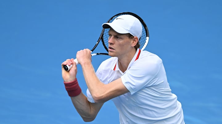 Jannik Sinner got mad at his new tennis racket during practice at the Australian Open.
