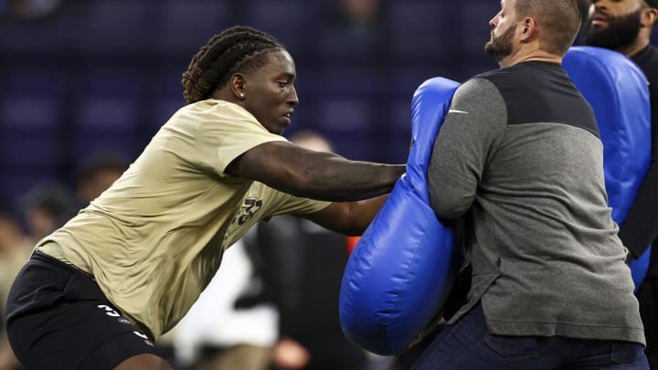 Tyler Guyton at the Scouting Combine