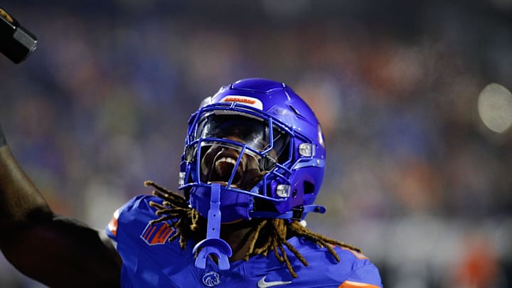 Dec 6, 2024; Boise, ID, USA; Boise State Broncos running back Ashton Jeanty (2) before the game against UNLV Rebels at Albertsons Stadium. Mandatory Credit: Brian Losness-Imagn Images


