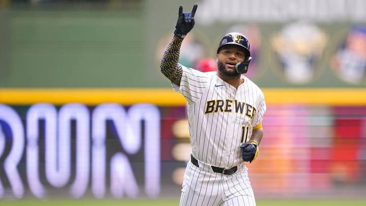 Jun 14, 2026; Milwaukee, Wisconsin, USA; Milwaukee Brewers center fielder Jackson Chourio (11) celebrates after hitting a home run during the first inning against the Philadelphia Phillies at American Family Field. Mandatory Credit: Jeff Hanisch-Imagn Images Jun 14, 2026; Milwaukee, Wisconsin, USA; Milwaukee Brewers center fielder Jackson Chourio (11) celebrates after hitting a home run during the first inning against the Philadelphia Phillies at American Family Field. Mandatory Credit: Jeff Hanisch-Imagn Images