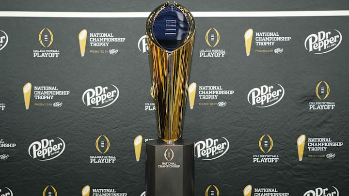 The College Football Playoff trophy