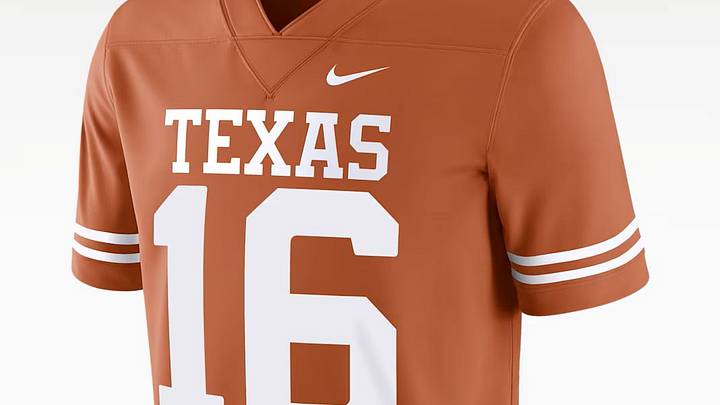 Arch Manning's Texas Longhorns Nike Home Game Football Jersey.
