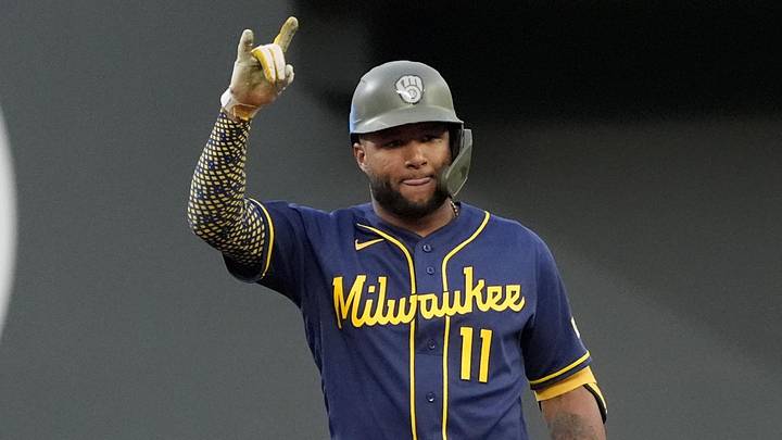 May 16, 2026; Minneapolis, Minnesota, USA; Milwaukee Brewers left fielder Jackson Chourio (11) celebrates his double against the Minnesota Twins in the eighth inning at Target Field. Mandatory Credit: Bruce Kluckhohn-Imagn Images May 16, 2026; Minneapolis, Minnesota, USA; Milwaukee Brewers left fielder Jackson Chourio (11) celebrates his double against the Minnesota Twins in the eighth inning at Target Field. Mandatory Credit: Bruce Kluckhohn-Imagn Images