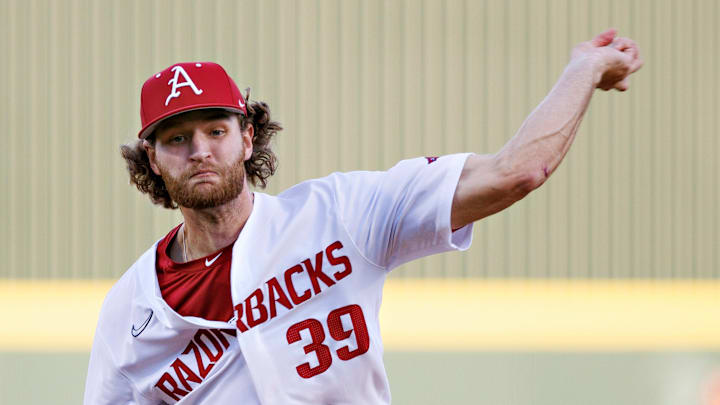 Arkansas pitcher Hunter Hollan