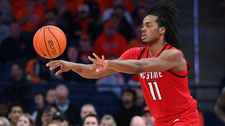 Kansas basketball guard Dennis Parker Jr. (11) while playing for North Carolina State Kansas basketball guard Dennis Parker Jr. (11) while playing for North Carolina State