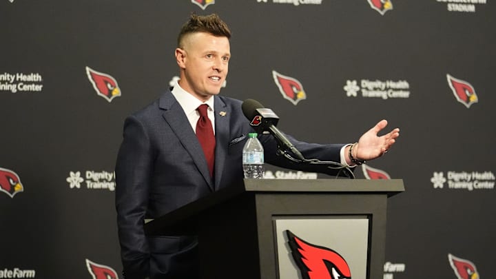 Mike LaFleur was introduced as the Cardinals head coach on Tuesday.