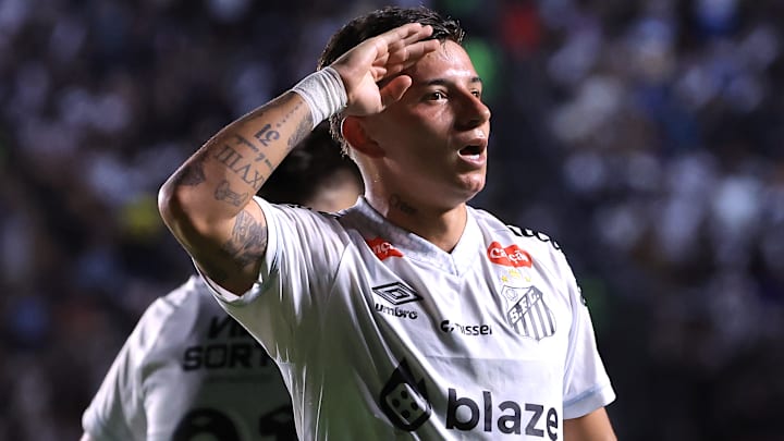 Álvaro Barreal marcou o gol do Santos na estreia do Brasileirão