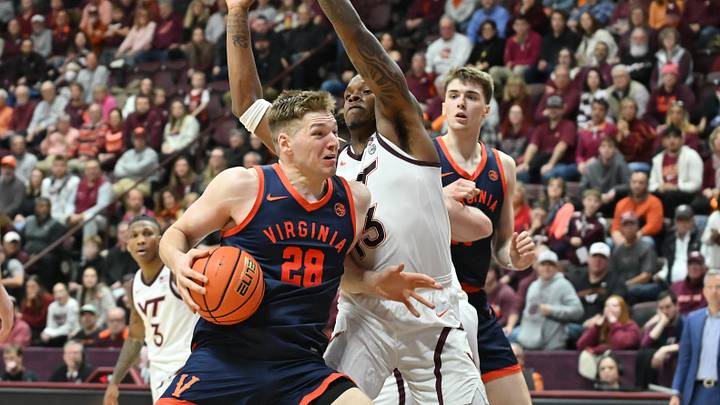 Virginia Cavaliers forward Thijs de Ridder (28) makes a move toward the basket. Mandatory Credit: Brian Bishop-Imagn Images Virginia Cavaliers forward Thijs de Ridder (28) makes a move toward the basket. Mandatory Credit: Brian Bishop-Imagn Images