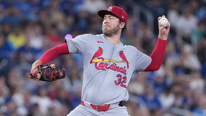 Aug 2, 2026; Toronto, Ontario, CAN; St. Louis Cardinals starting pitcher Matthew Liberatore (32) throws a pitch against the Toronto Blue Jays during the first inning at Rogers Centre. Mandatory Credit: Nick Turchiaro-Imagn Images Aug 2, 2026; Toronto, Ontario, CAN; St. Louis Cardinals starting pitcher Matthew Liberatore (32) throws a pitch against the Toronto Blue Jays during the first inning at Rogers Centre. Mandatory Credit: Nick Turchiaro-Imagn Images