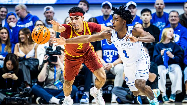 BYU basketball guard Robert Wright III against Iowa State