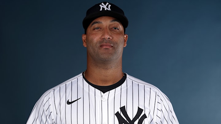 Aunque lució afeitado en su presentación a los medios, Wilking Rodríguez realizó su último relevo con los Yankees con vello facial