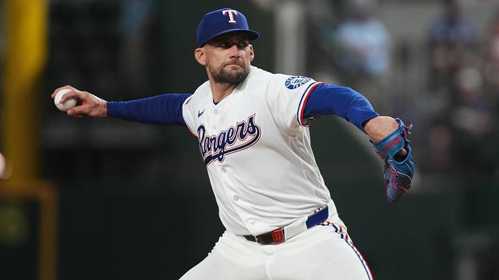 Texas Rangers pitcher Nathan Eovaldi (17) throws to the plate against the Houston Astros during the first inning at Globe Life Field. Mandatory Credit: Raymond Carlin III-Imagn Images Texas Rangers pitcher Nathan Eovaldi (17) throws to the plate against the Houston Astros during the first inning at Globe Life Field. Mandatory Credit: Raymond Carlin III-Imagn Images