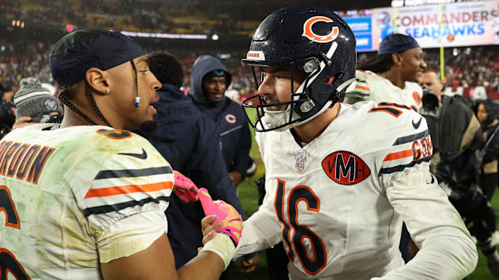 Kyler Gordon congratulates Jake Moody on the game-winning 38-yard field goal Monday night. Kyler Gordon congratulates Jake Moody on the game-winning 38-yard field goal Monday night.