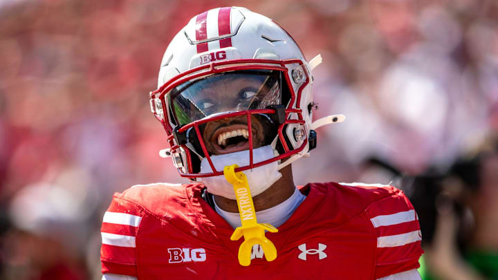 Wisconsin Will Pauling (6) reacts after an incomplete pass to him in the end zone during the game against Alabama at Camp Randall Stadium in Madison, Wis. on Saturday, September 14, 2024.