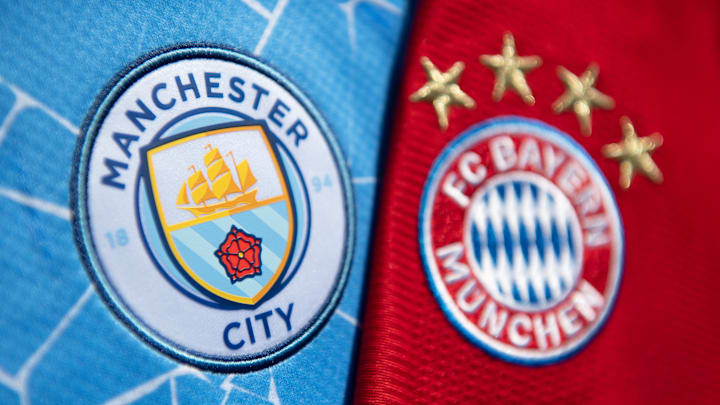 The Manchester City and FC Bayern Munich Club Badges