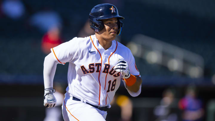 Oct 26, 2022; Surprise, Arizona, USA; Houston Astros infielder J.C. Correa plays for the Surprise Saguaros during an Arizona Fall League baseball game at Surprise Stadium