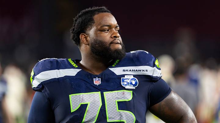 Sep 25, 2025; Glendale, Arizona, USA; Seattle Seahawks guard Anthony Bradford (75) against the Arizona Cardinals at State Farm Stadium. Mandatory Credit: Mark J. Rebilas-Imagn Images Sep 25, 2025; Glendale, Arizona, USA; Seattle Seahawks guard Anthony Bradford (75) against the Arizona Cardinals at State Farm Stadium. Mandatory Credit: Mark J. Rebilas-Imagn Images