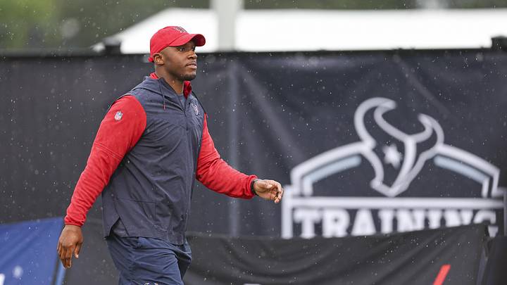 Jul 27, 2024; Houston, TX, USA; Houston Texans head coach DeMeco Ryans walks on the field before training camp at Houston Methodist Training Center. Mandatory Credit: Troy Taormina-Imagn Images Jul 27, 2024; Houston, TX, USA; Houston Texans head coach DeMeco Ryans walks on the field before training camp at Houston Methodist Training Center. Mandatory Credit: Troy Taormina-Imagn Images
