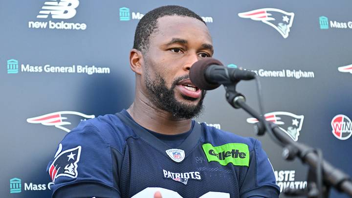 New England Patriots safety Kevin Byard III (31) speaks to the media New England Patriots safety Kevin Byard III (31) speaks to the media