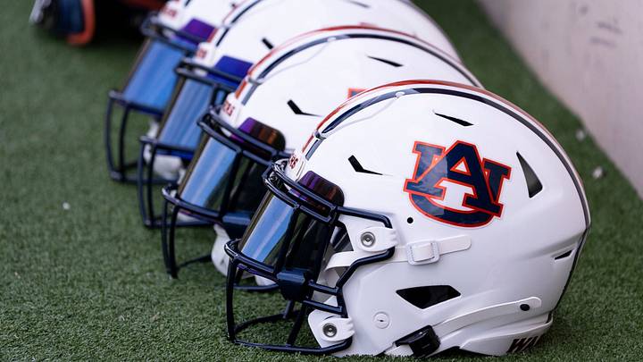 Auburn Tigers helmets during the first day of football practice at the Woltosz Football Performance Center in Auburn, Ala. on Wednesday, Aug. 5, 2026. Auburn Tigers helmets during the first day of football practice at the Woltosz Football Performance Center in Auburn, Ala. on Wednesday, Aug. 5, 2026.