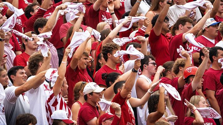 Indiana fans wave towels during the Indiana versus Howard football game at Memorial Stadium on Saturday, Sept. 12, 2026. Indiana fans wave towels during the Indiana versus Howard football game at Memorial Stadium on Saturday, Sept. 12, 2026.