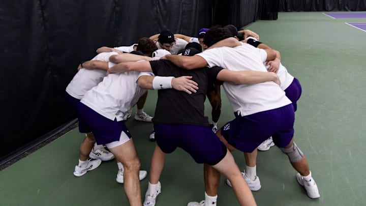 A game between Northwestern Men’s Tennis and IUPUI at Combe Tennis Center in Evanston, IL on Saturday, February 15, 2025.