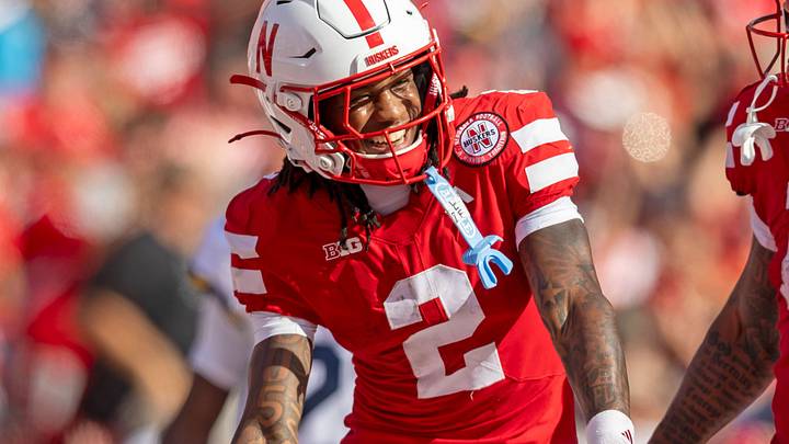 Nebraska wide receiver Jacory Barney Jr. celebrates after scoring a 26-yard touchdown in the second quarter against Michigan last season. Nebraska wide receiver Jacory Barney Jr. celebrates after scoring a 26-yard touchdown in the second quarter against Michigan last season.
