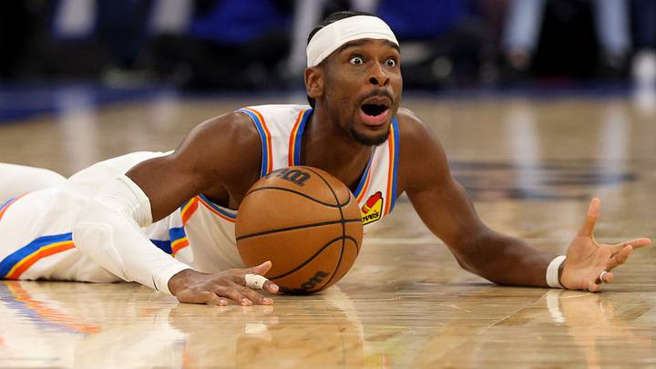 Mar 17, 2026; Orlando, Florida, USA; Oklahoma City Thunder guard Shai Gilgeous-Alexander (2) reacts after a loose ball against the Orlando Magic in the second quarter at Kia Center. Mandatory Credit: Nathan Ray Seebeck-Imagn Images Mar 17, 2026; Orlando, Florida, USA; Oklahoma City Thunder guard Shai Gilgeous-Alexander (2) reacts after a loose ball against the Orlando Magic in the second quarter at Kia Center. Mandatory Credit: Nathan Ray Seebeck-Imagn Images