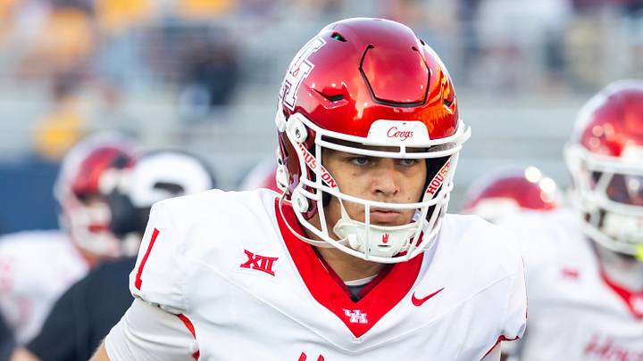 Oct 25, 2025; Tempe, Arizona, USA; Houston Cougars quarterback Conner Weigman (1) against the Arizona State Sun Devils at Mountain America Stadium. Mandatory Credit: Mark J. Rebilas-Imagn Images Oct 25, 2025; Tempe, Arizona, USA; Houston Cougars quarterback Conner Weigman (1) against the Arizona State Sun Devils at Mountain America Stadium. Mandatory Credit: Mark J. Rebilas-Imagn Images