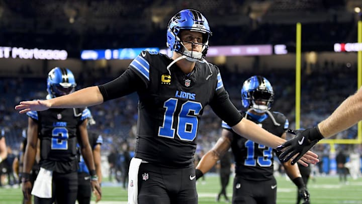 Goff had a perfect game Monday night, including a touchdown catch on a trick play.