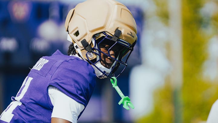 Marcus Harris awaits the snap during spring football. Marcus Harris awaits the snap during spring football.