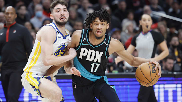 Portland Trail Blazers shooting guard Shaedon Sharpe.