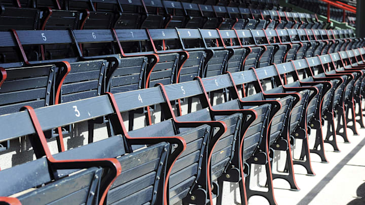 April 13, 2012; Boston, MA, USA; A general view of empty seats on opening day at Fenway Park prior to a game between the Boston Red Sox and Tampa Bay Rays. Mandatory Credit: Bob DeChiara-Imagn Images