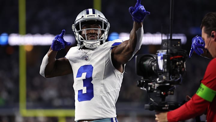 Nov 30, 2023; Arlington, Texas, USA; Dallas Cowboys wide receiver Brandin Cooks (3) celebrates after