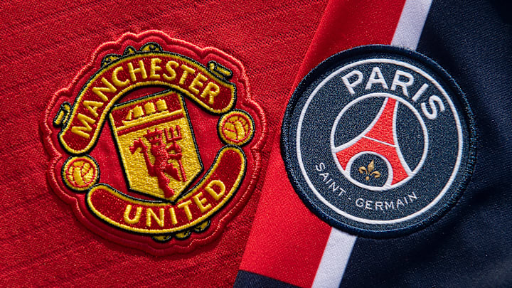 The Manchester United and Paris Saint-Germain Club Badges