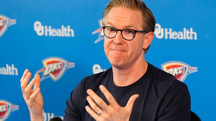 Sam Presti, Thunder General Manager, has his end-of-season media access, Monday, June 8, 2026. Sam Presti, Thunder General Manager, has his end-of-season media access, Monday, June 8, 2026.