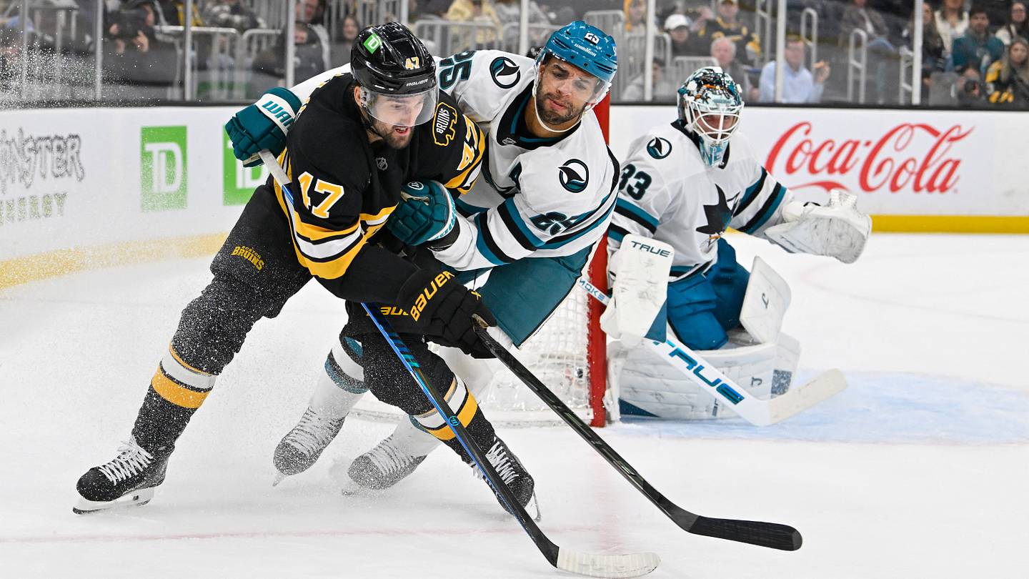 Bruins Hold Off Sharks, Sweep Season Series