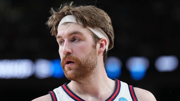 Mar 25, 2023; Las Vegas, NV, USA; Gonzaga Bulldogs forward Drew Timme (2) during the first half against the Connecticut Huskies for the NCAA tournament West Regional final at T-Mobile Arena. Mandatory Credit: Joe Camporeale-Imagn Images Mar 25, 2023; Las Vegas, NV, USA; Gonzaga Bulldogs forward Drew Timme (2) during the first half against the Connecticut Huskies for the NCAA tournament West Regional final at T-Mobile Arena. Mandatory Credit: Joe Camporeale-Imagn Images