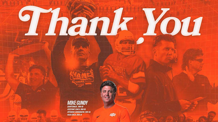 Social media graphic from Oklahoma State following Mike Gundy's firing