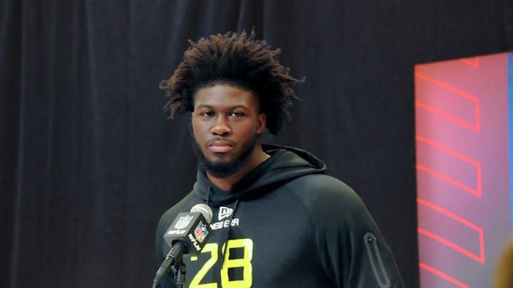 Georgia Bulldogs linebacker Jalon Walker during the 2025 NFL Combine. Georgia Bulldogs linebacker Jalon Walker during the 2025 NFL Combine.