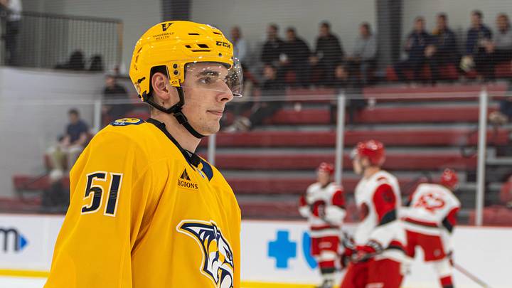 Vitali Pinchuk plays for the Predators for the first time in the 2026 Prospect Showcase Vitali Pinchuk plays for the Predators for the first time in the 2026 Prospect Showcase