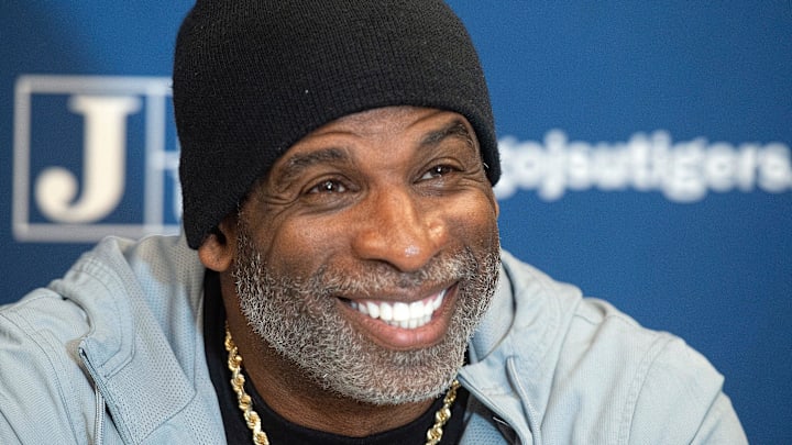 Jackson State football coach Deion Sanders talks about Southern and the upcoming SWAC Championship during a news conference at JSU in Jackson, Miss., Tuesday, Nov. 29, 2022.

Tcl Deion Sanders