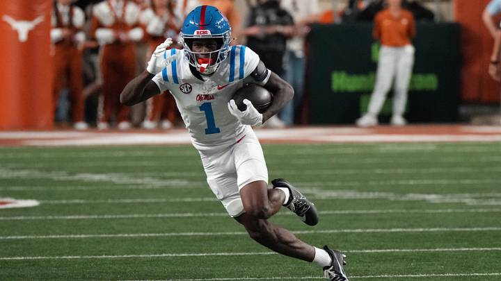 Mississippi Rebels wide receiver Deuce Alexander gains yards after catch during the first half against the Texas Longhorns at Darrell K Royal-Texas Memorial Stadium.  Mandatory Credit: Scott Wachter-Imagn Images